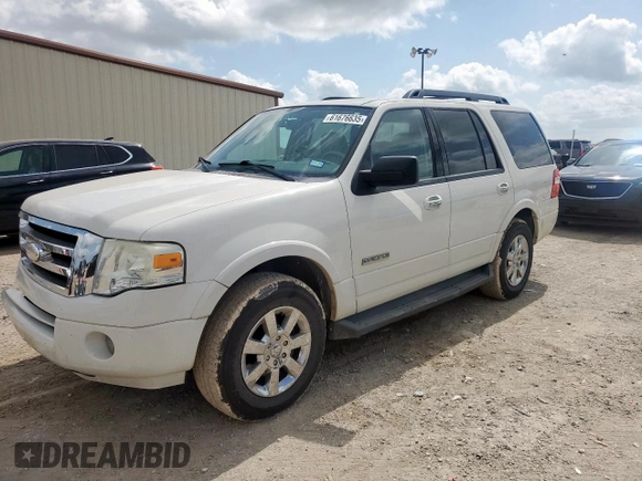 2008 Ford Expedition SSV with VIN 1FMFU15578LA20163, listed as a Copart auction lot 61676635 with 188,542 mi miles and Salvage title. Bid and sale history available at DreamBid. Image 1.