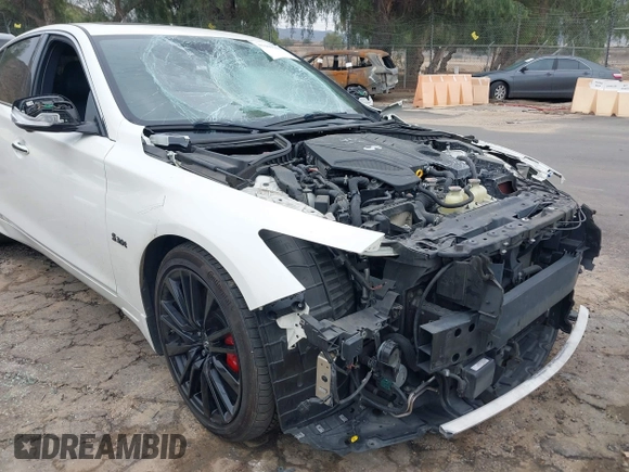 2019 Infiniti Q50 RED SPORT 400 with VIN JN1FV7AP3KM760521, listed as a IAAI auction lot 41469103 with 85,768 mi miles. Bid and sale history available at carsss.com. Image 16.