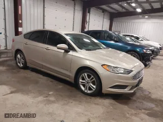 2018 Ford Fusion Hybrid S with VIN 3FA6P0UU5JR100377, listed as a IAAI auction lot 41300284 with 108,936 mi miles. Bid and sale history available at carsss.com. Image 1.