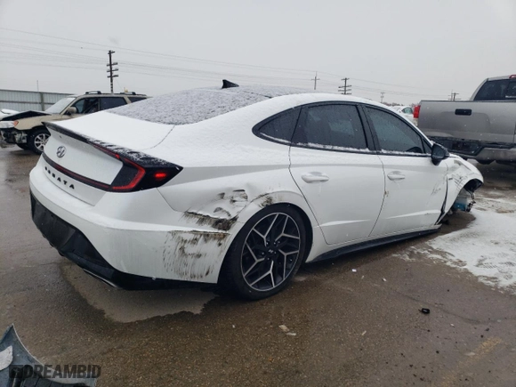 2021 Hyundai Sonata N Line with VIN 5NPEK4JC6MH106395, listed as a Copart auction lot 45508525 with 46,999 mi miles and Salvage Title. Bid and sale history available at carsss.com. Image 3.