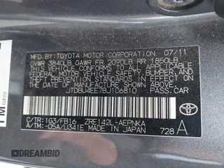 2011 Toyota Corolla L with VIN JTDBU4EE7BJ106810, listed as a IAAI auction lot 42054750 with 256,064 mi miles. Bid and sale history available at carsss.com. Image 9.