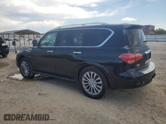 2017 Infiniti QX80 with VIN JN8AZ2NE7H9154114, listed as a Copart auction lot 58202525 with 155,750 mi miles and Salvage title. Bid and sale history available at DreamBid. Image 2.
