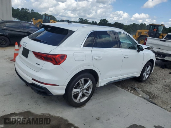 2021 Audi Q3 S line Premium with VIN WA1DECF37M1028653, listed as a Copart auction lot 61348155 with 42,322 mi miles and Salvage title. Bid and sale history available at DreamBid. Image 3.