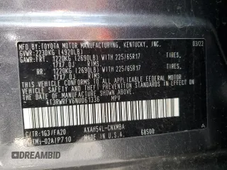2022 Toyota RAV4 Hybrid XLE with VIN 4T3RWRFV6NU061336, listed as a Copart auction lot 51602405 with 47,653 mi miles and Salvage title. Bid and sale history available at DreamBid. Image 12.
