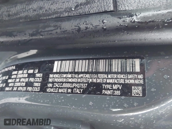 2018 Jeep Renegade Latitude z VIN ZACCJBBB0JPH37537, wystawiony jako IAAI lot #42266187 z przebiegiem 79 098 mil mil oraz . Historia ofert i sprzedaży dostępna na DreamBid. Obrazek 9.