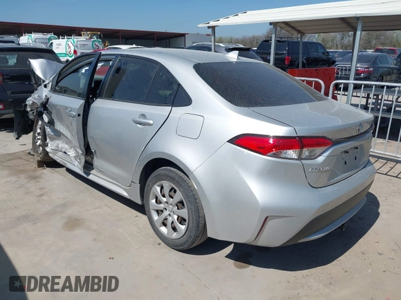 2020 Toyota Corolla LE with VIN JTDEPRAE7LJ055933, listed as a IAAI auction lot 41787605 with 114,698 mi miles. Bid and sale history available at carsss.com. Image 3.