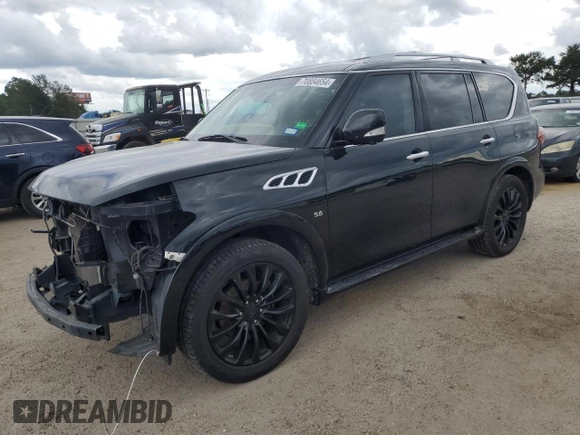2017 Infiniti QX80 with VIN JN8AZ2ND9H9831199, listed as a Copart auction lot 70854654 with 142,994 mi miles and Salvage Title. Bid and sale history available at carsss.com. Image 1.