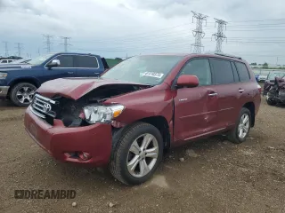 2008 Toyota Highlander Limited with VIN JTEDS42A782053184, listed as a Copart auction lot 61410375 with 220,588 mi miles and Salvage title. Bid and sale history available at DreamBid. Image 1.