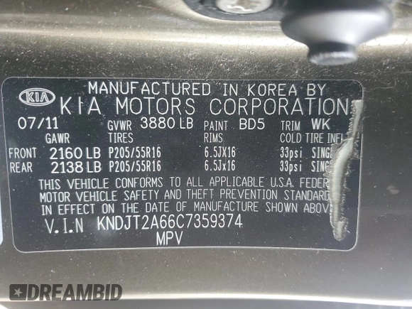 2012 Kia Soul + with VIN KNDJT2A66C7359374, listed as a Copart auction lot 47662235 with 145,627 mi miles and Salvage Title. Bid and sale history available at carsss.com. Image 14.
