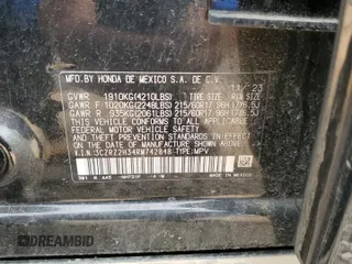 2024 Honda HR-V LX с VIN 3CZRZ2H34RM742848, выставлен на аукционе Copart как лот 56549235 с пробегом 10 753 миль миль и Списание • Salvage title. История ставок и продаж доступна на DreamBid. Изображение 13.