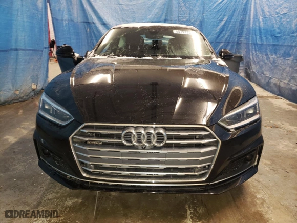 2018 Audi A5 Sportback Prestige with VIN WAUFNDF54JA045280, listed as a Copart auction lot 45797725 with 0 mi miles and Salvage Title. Bid and sale history available at carsss.com. Image 5.