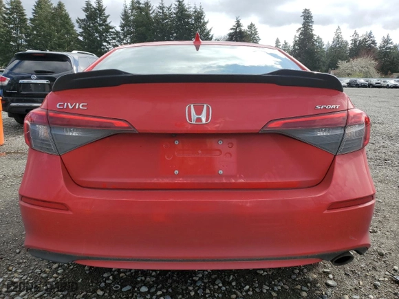 2024 Honda Civic Sedan Sport with VIN 2HGFE2F58RH591263, listed as a Copart auction lot 52949745 with 18,625 mi miles and Salvage Title. Bid and sale history available at carsss.com. Image 6.