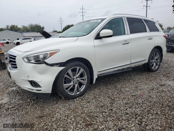 2013 Infiniti JX35 with VIN 5N1AL0MM9DC339929, listed as a Copart auction lot 72847094 with 125,978 mi miles and Salvage Title. Bid and sale history available at carsss.com. Image 1.