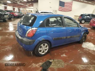 2009 Kia Rio LX with VIN KNADE243196505992, listed as a Copart auction lot 46054315 with 118,647 mi miles and Clean Title. Bid and sale history available at carsss.com. Image 3.