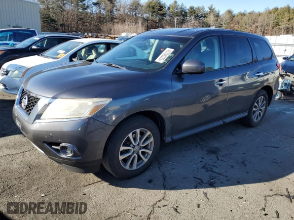 2013 Nissan Pathfinder SV with VIN 5N1AR2MM8DC670060, listed as a Copart auction lot 43708325 with 123,895 mi miles and Salvage Title. Bid and sale history available at carsss.com. Image 1.