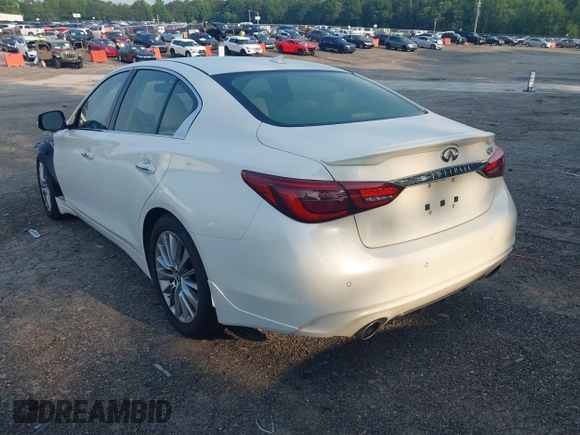 2023 Infiniti Q50 Luxe with VIN JN1EV7BP6PM512345, listed as a IAAI auction lot 42388297 with 11,204 mi miles and . Bid and sale history available at DreamBid. Image 3.