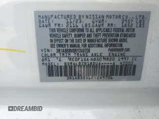 2024 Nissan Sentra S with VIN 3N1AB8BV6RY249706, listed as a Copart auction lot 47398675 with 15,839 mi miles and Salvage Title. Bid and sale history available at DreamBid. Image 14.