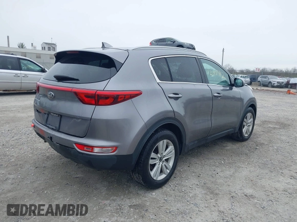 2017 Kia Sportage LX with VIN KNDPM3AC4H7231189, listed as a IAAI auction lot 42001412 with 83,550 mi miles. Bid and sale history available at carsss.com. Image 4.