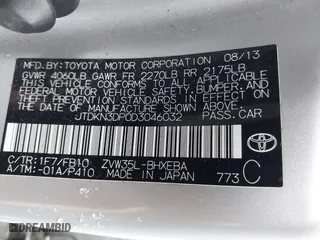 2013 Toyota Prius Plug-In with VIN JTDKN3DP0D3046032, listed as a IAAI auction lot 41471986 with 112,382 mi miles. Bid and sale history available at carsss.com. Image 9.