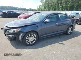 2015 Kia Optima LX with VIN 5XXGM4A74FG440218, listed as a Copart auction lot 56334285 with 104,948 mi miles and Salvage title. Bid and sale history available at DreamBid. Image 1.