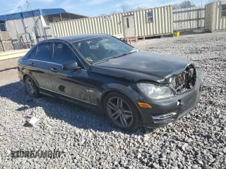 2012 Mercedes-Benz C 300 Sport with VIN WDDGF8BB0CR199261, listed as a Copart auction lot 46902915 with 105,329 mi miles and Salvage title. Bid and sale history available at DreamBid. Image 4.