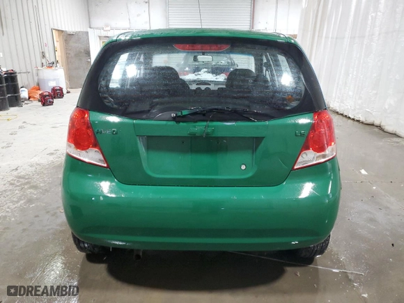 2008 Chevrolet Aveo LS with VIN KL1TD66648B074786, listed as a Copart auction lot 41796935 with 0 mi miles and Salvage Title. Bid and sale history available at carsss.com. Image 6.