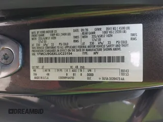 2020 Ford Escape SE с VIN 1FMCU9G6XLUC23154, выставлен на аукционе IAAI как лот 42415021 с пробегом 26 957 миль миль и . История ставок и продаж доступна на DreamBid. Изображение 9.