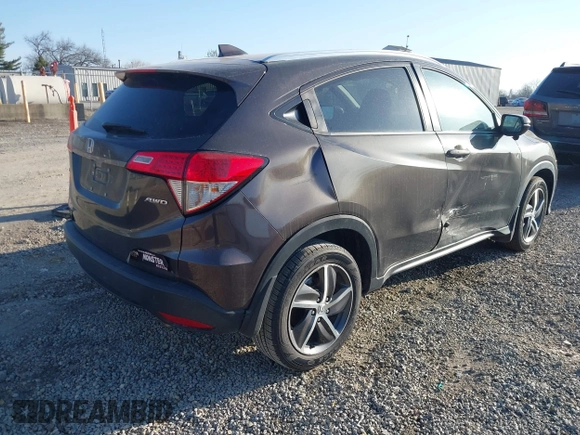 2021 Honda HR-V EX with VIN 3CZRU6H54MM748522, listed as a IAAI auction lot 41757716 with 47,143 mi miles. Bid and sale history available at carsss.com. Image 4.