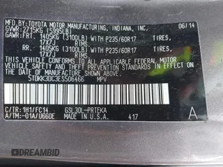 2014 Toyota Sienna LE AAS with VIN 5TDKK3DC3ES506466, listed as a IAAI auction lot 41908023 with 118,297 mi miles and . Bid and sale history available at carsss.com. Image 9.