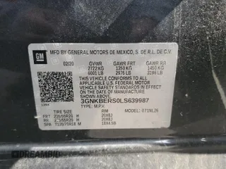 2020 Chevrolet Blazer RS with VIN 3GNKBERS0LS639987, listed as a Copart auction lot 56666455 with 51,175 mi miles and Salvage title. Bid and sale history available at DreamBid. Image 14.
