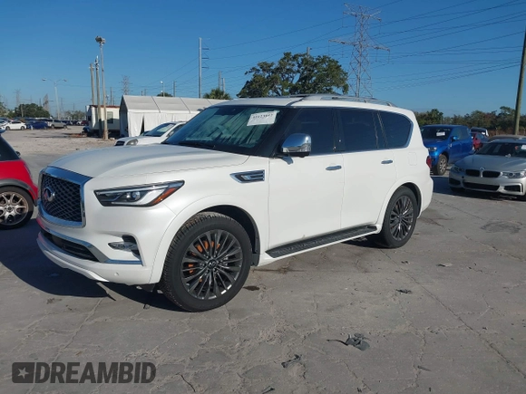 2024 Infiniti QX80 Sensory with VIN JN8AZ2BE1R9331066, listed as a IAAI auction lot 41123052 with 718 mi miles and . Bid and sale history available at DreamBid. Image 2.