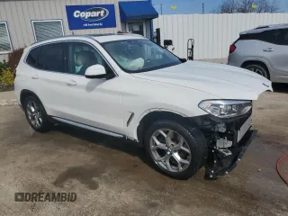 2021 BMW X3 xDrive30i with VIN 5UXTY5C0XM9E14243, listed as a Copart auction lot 50963755 with 27,539 mi miles and Non Repairable. Bid and sale history available at DreamBid. Image 4.