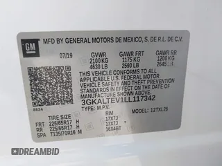 2020 GMC Terrain SLE with VIN 3GKALTEV1LL117342, listed as a IAAI auction lot 42075675 with 73,181 mi miles and . Bid and sale history available at DreamBid. Image 9.