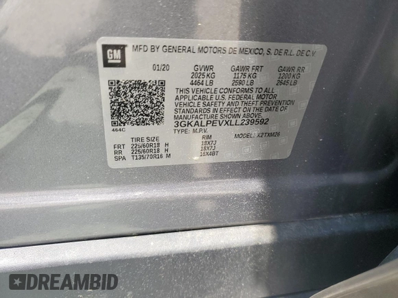 2020 GMC Terrain SLT с VIN 3GKALPEVXLL239592, выставлен на аукционе Copart как лот 61264415 с пробегом 83 180 миль миль и Списание • Salvage title. История ставок и продаж доступна на DreamBid. Изображение 13.