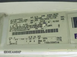2010 Ford Econoline Cargo Commercial with VIN 1FTNE1EW8ADA91748, listed as a IAAI auction lot 42449221 with 190,616 mi miles and . Bid and sale history available at DreamBid. Image 9.
