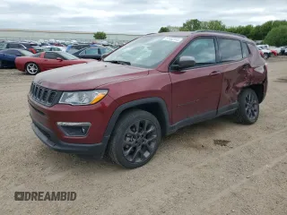 2021 Jeep Compass 80th Anniversary with VIN 3C4NJDEB4MT529044, listed as a Copart auction lot 57462915 with 20,985 mi miles and Non repairable. Bid and sale history available at DreamBid. Image 1.