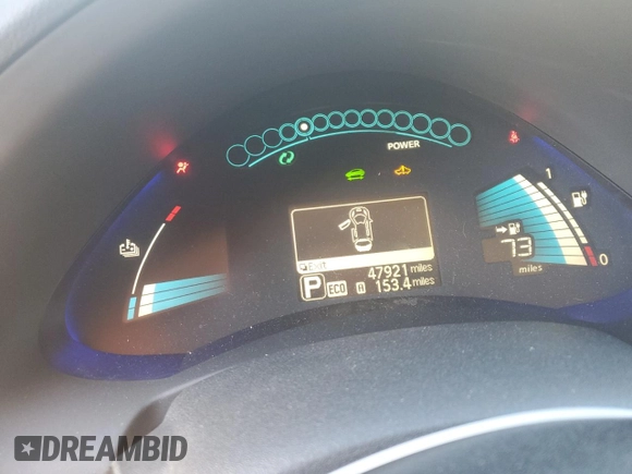 2015 Nissan LEAF S with VIN 1N4AZ0CP6FC332542, listed as a Copart auction lot 88850955 with 47,921 mi miles and Salvage Title. Bid and sale history available at DreamBid. Image 9.
