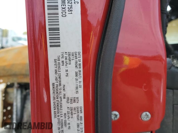 2023 Jeep Compass (RED) Edition with VIN 3C4NJDCN7PT527581, listed as a Copart auction lot 53448295 with Not Provided miles and Non Repairable. Bid and sale history available at carsss.com. Image 14.