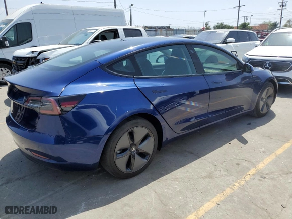 2022 Tesla Model 3 with VIN 5YJ3E1EA8NF304384, listed as a Copart auction lot 46517795 with 0 mi miles and Salvage Title. Bid and sale history available at carsss.com. Image 3.