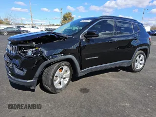2020 Jeep Compass Latitude with VIN 3C4NJCBB9LT199009, listed as a Copart auction lot 43608995 with 77,107 mi miles and Clean Title. Bid and sale history available at carsss.com. Image 1.