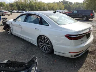 2023 Audi A8 with VIN WAULDAF87PN012614, listed as a Copart auction lot 74370654 with 26,344 mi miles and Salvage Title. Bid and sale history available at carsss.com. Image 2.