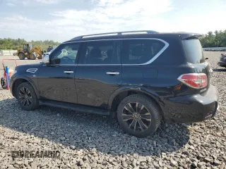 2020 Nissan Armada Platinum with VIN JN8AY2NF9L9360703, listed as a Copart auction lot 70011374 with 46,186 mi miles and Salvage Title. Bid and sale history available at carsss.com. Image 2.