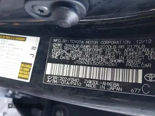 2013 Toyota Prius One z VIN JTDKN3DU5D5575261, wystawiony jako IAAI lot #41465161 z przebiegiem 116 625 mil mil oraz . Historia ofert i sprzedaży dostępna na DreamBid. Obrazek 9.
