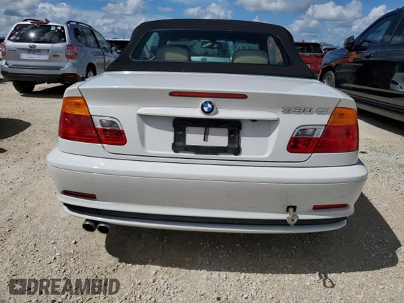 2003 BMW 3 Series 330Ci with VIN WBABS53463JU98716, listed as a Copart auction lot 74505954 with 0 mi miles and Non Repairable. Bid and sale history available at carsss.com. Image 6.