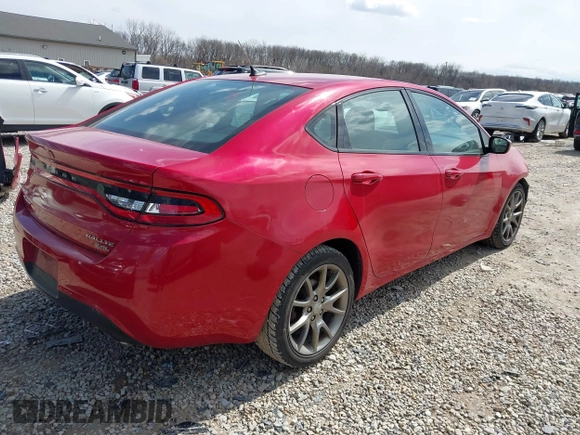 2014 Dodge Dart SXT with VIN 1C3CDFBB2ED667871, listed as a IAAI auction lot 41882369 with 177,162 mi miles. Bid and sale history available at carsss.com. Image 4.