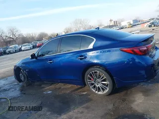 2020 Infiniti Q50 Red Sport 400 with VIN JN1FV7AR8LM660255, listed as a IAAI auction lot 41692654 with 64,773 mi miles and . Bid and sale history available at carsss.com. Image 15.