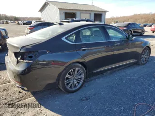 2018 Genesis G80 3.8L with VIN KMHGN4JEXJU250000, listed as a Copart auction lot 79301174 with 74,636 mi miles and Salvage Title. Bid and sale history available at carsss.com. Image 3.