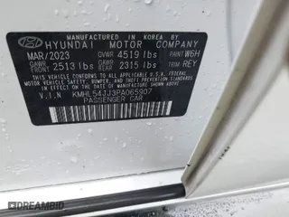 2023 Hyundai Sonata Hybrid Limited with VIN KMHL54JJ3PA065907, listed as a IAAI auction lot 41491036 with 49,943 mi miles. Bid and sale history available at carsss.com. Image 9.