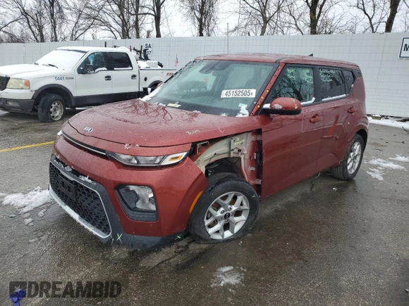 2020 Kia Soul S with VIN KNDJ23AU2L7102171, listed as a Copart auction lot 45152505 with 39,090 mi miles and Salvage Title. Bid and sale history available at carsss.com. Image 1.