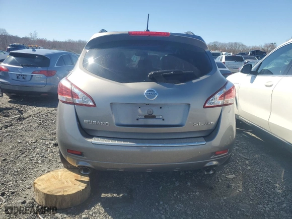 2011 Nissan Murano SV with VIN JN8AZ1MW2BW161887, listed as a Copart auction lot 52166935 with 135,818 mi miles and Clean Title. Bid and sale history available at carsss.com. Image 6.